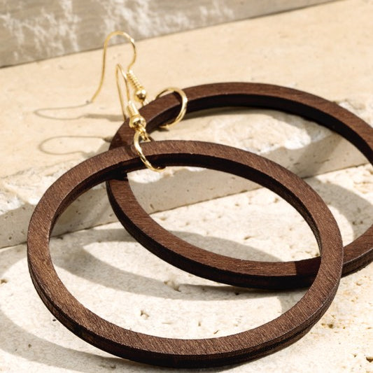 Round Wood Earrings