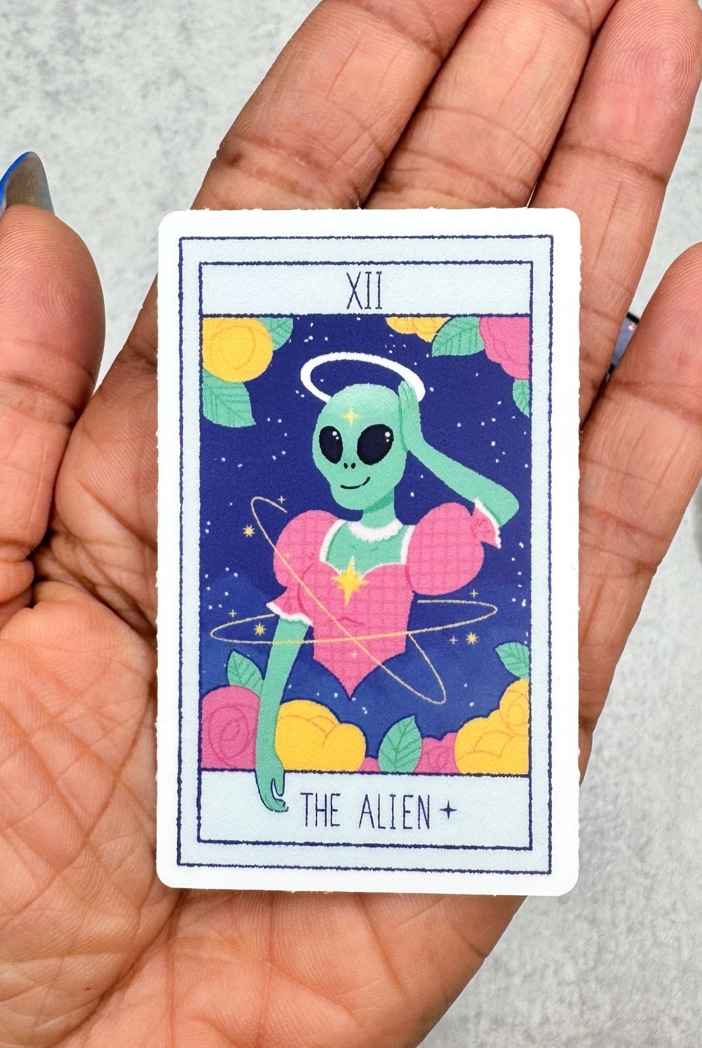 Alien Tarot Card Sticker - Adorned Rebel