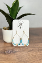 Beaded Stone Tear Drop Earrings - Adorned Rebel