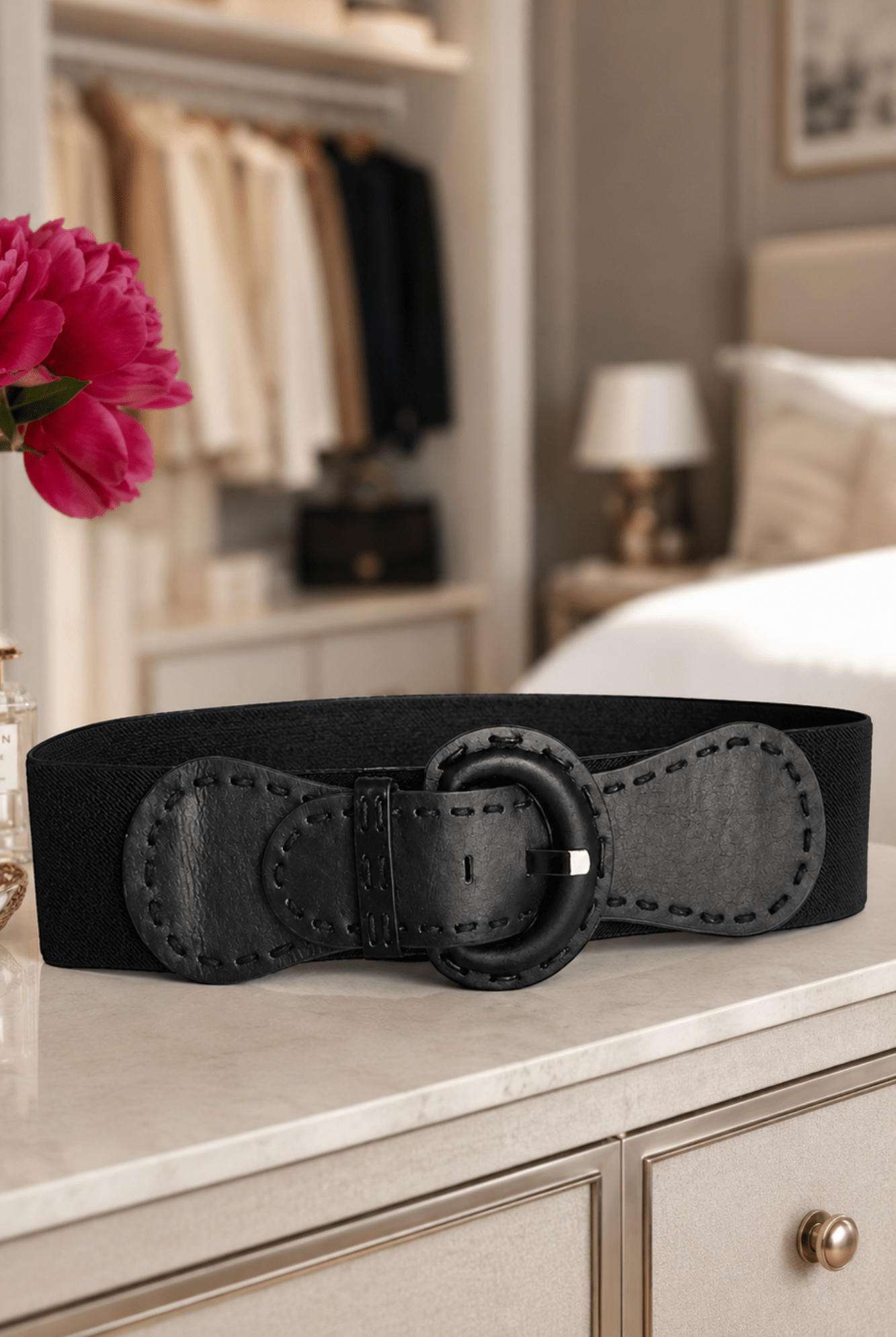 Black Wide Elastic Belt - Adorned Rebel