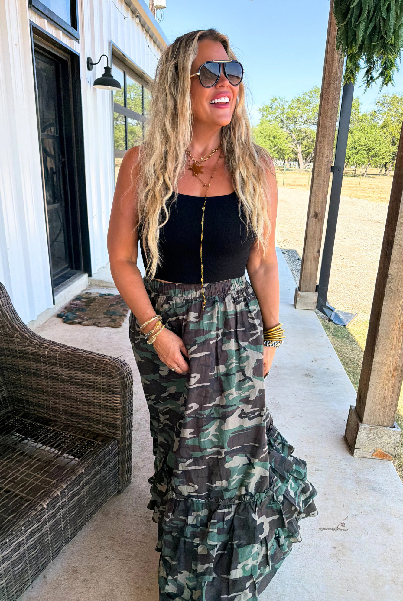 Camo Crush Maxi Skirt - Adorned Rebel