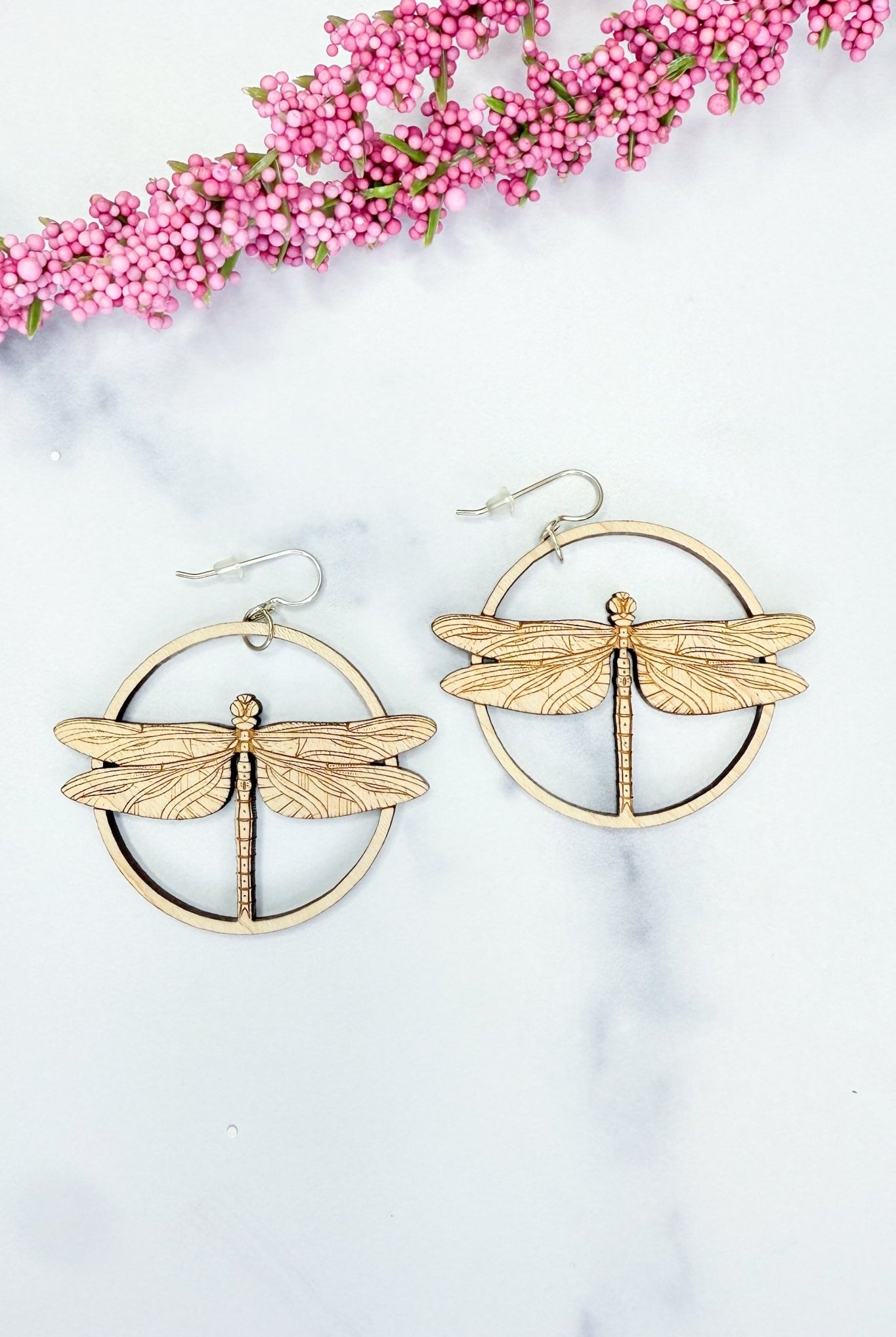 Dancing Dragonfly Wood Earrings - Adorned Rebel