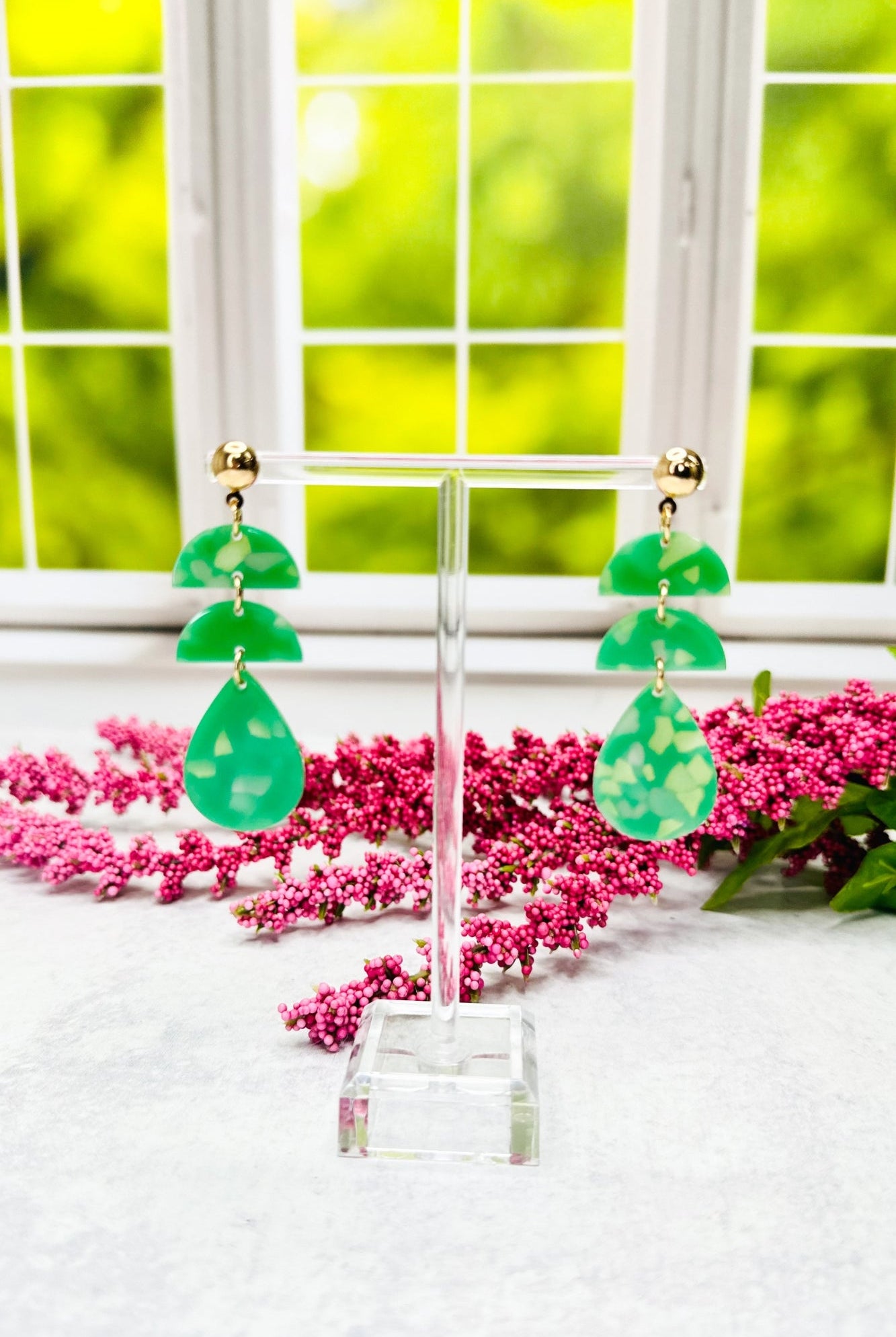 Emerald Dream Drop Earrings - Adorned Rebel