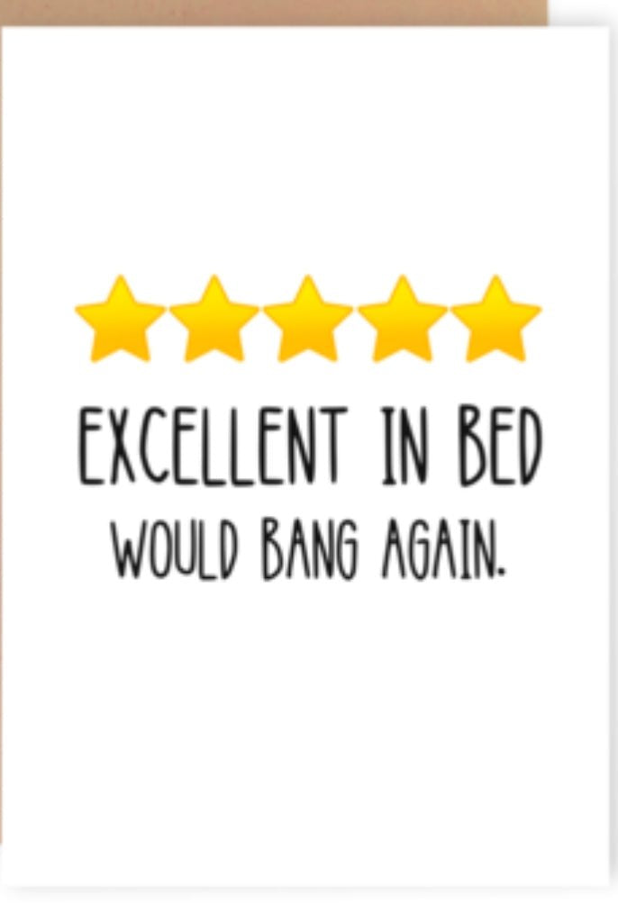 Excellent in Bed Card - Adorned Rebel