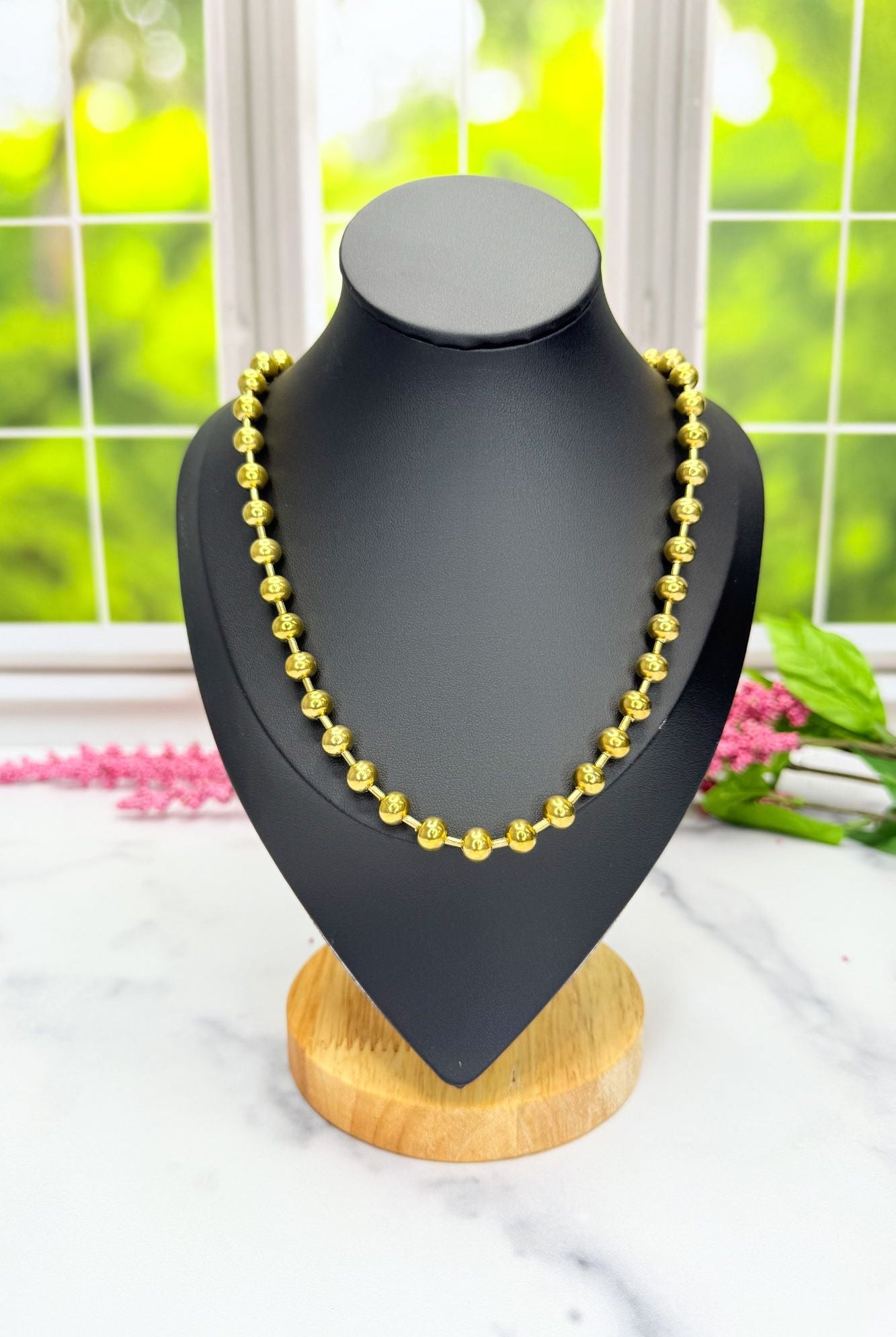 Gold Ball & Chain Necklace - Adorned Rebel