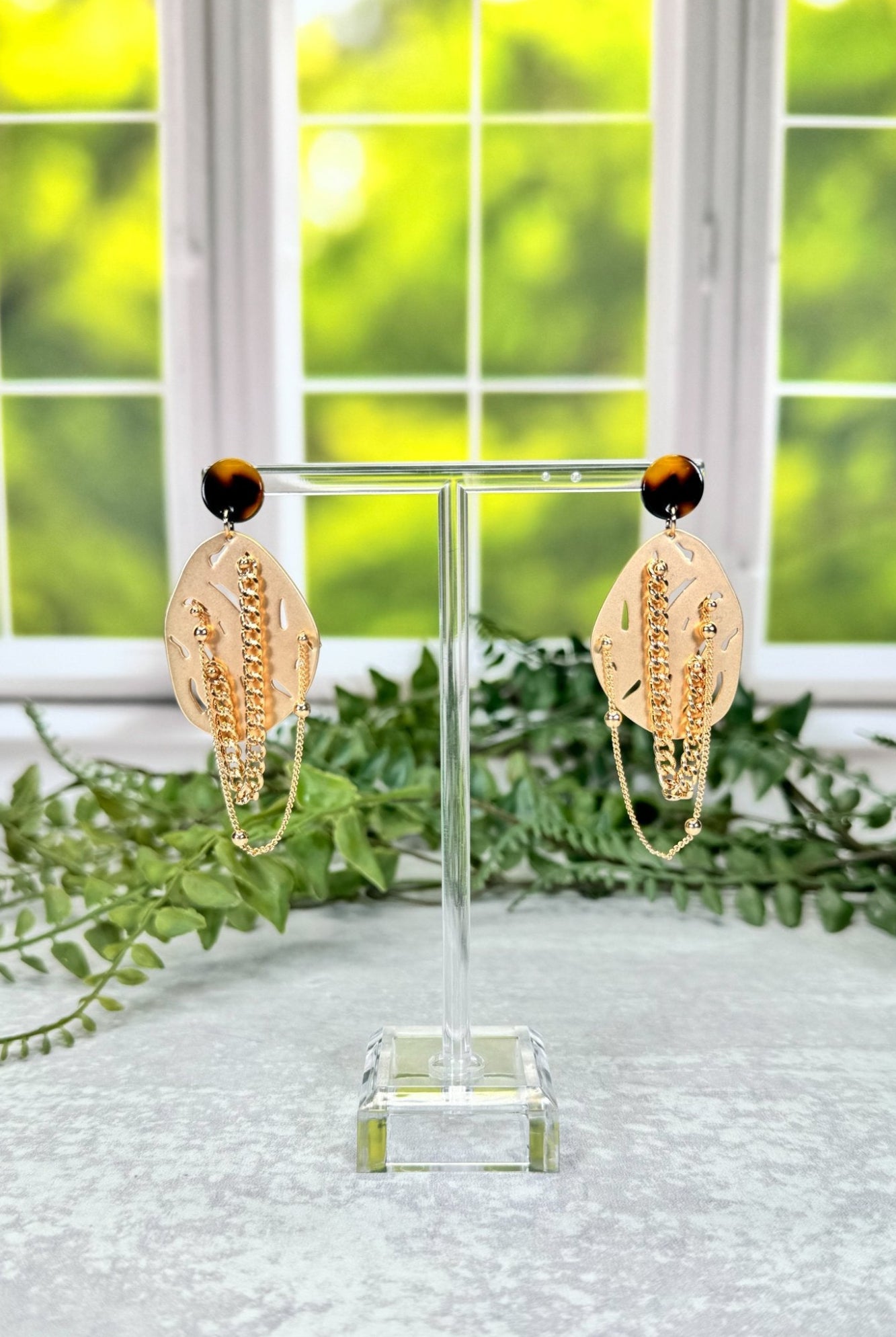 Golden Drip Chain Earrings - Adorned Rebel