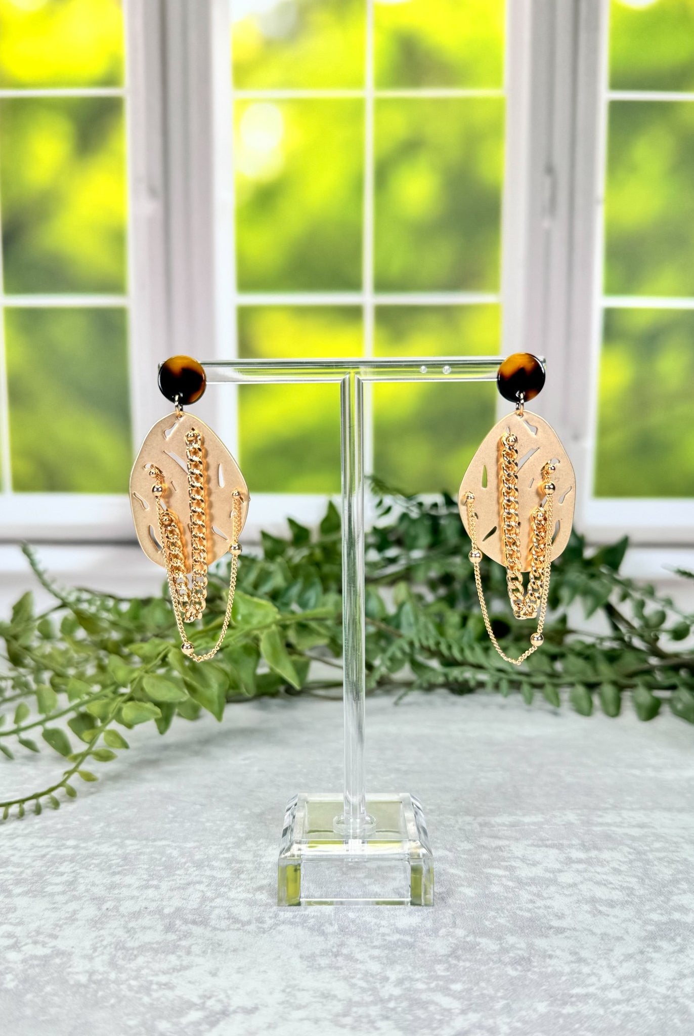 Golden Drip Chain Earrings - Adorned Rebel