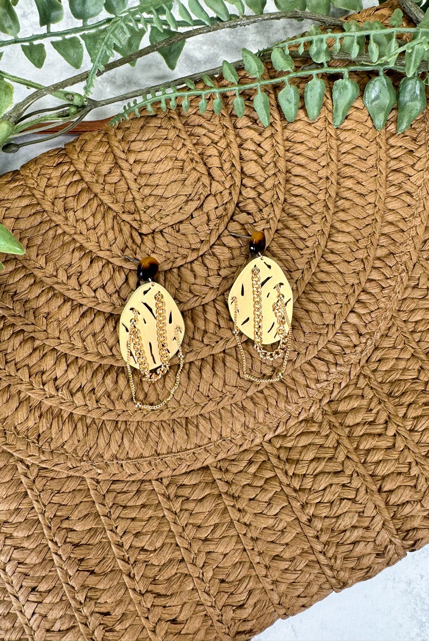 Golden Drip Chain Earrings - Adorned Rebel