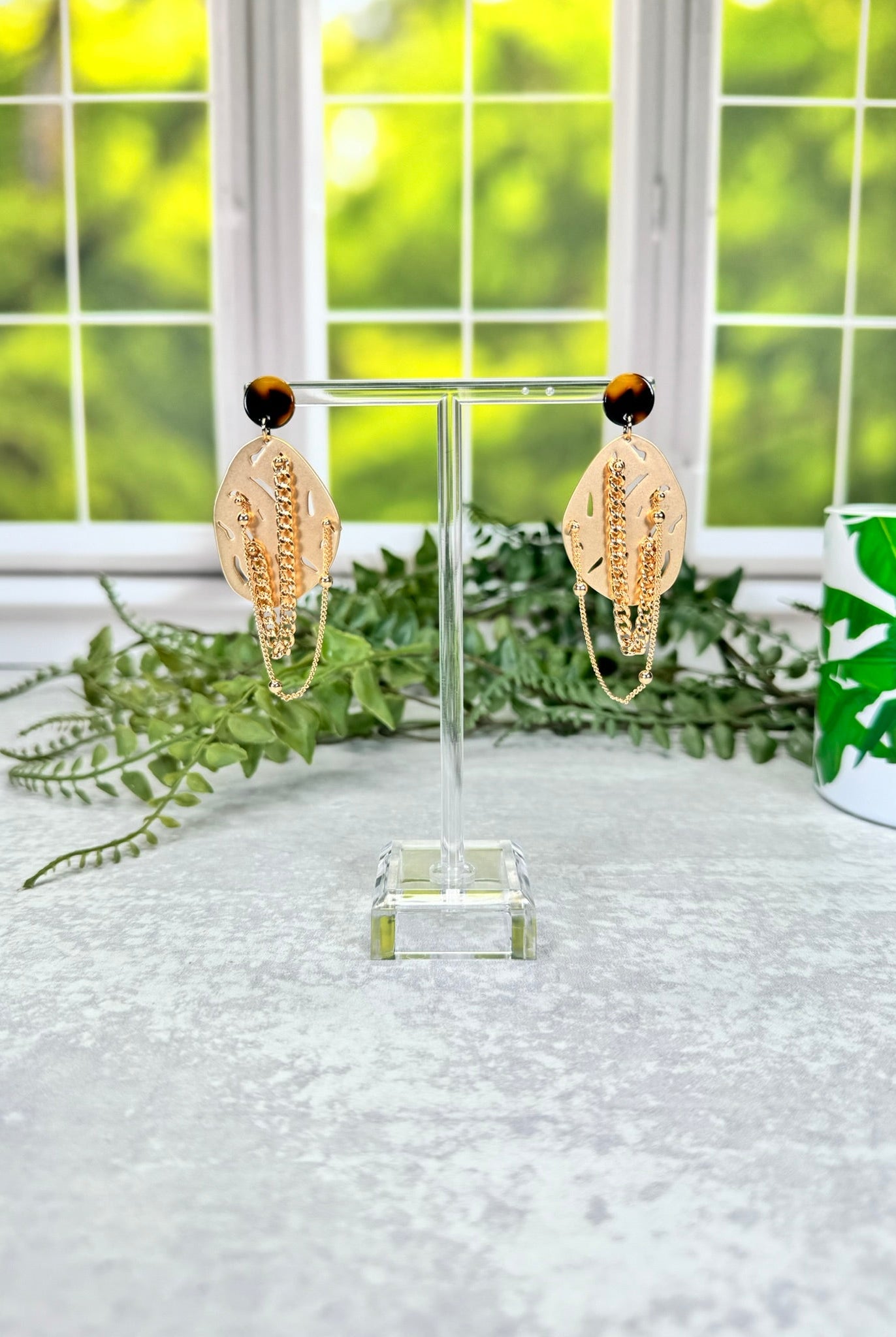 Golden Drip Chain Earrings - Adorned Rebel