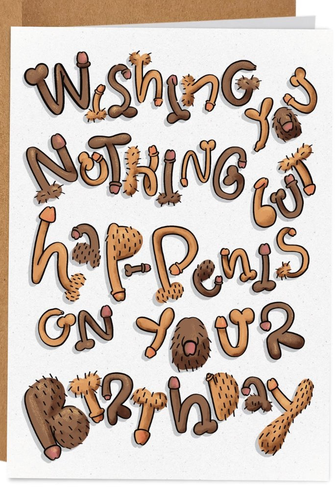 Hap - Penis Birthday Card - Adorned Rebel