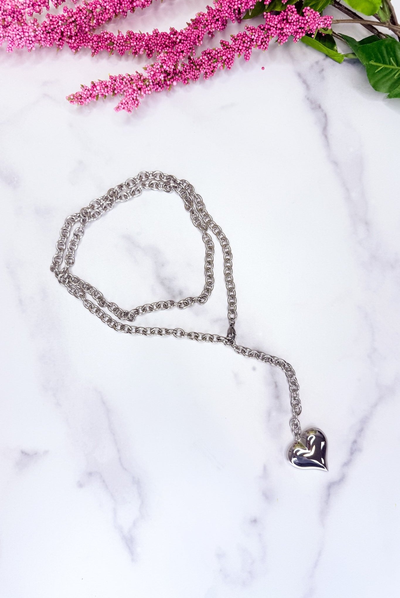 Heart to Heart Wrap Necklace | Silver - Adorned Rebel