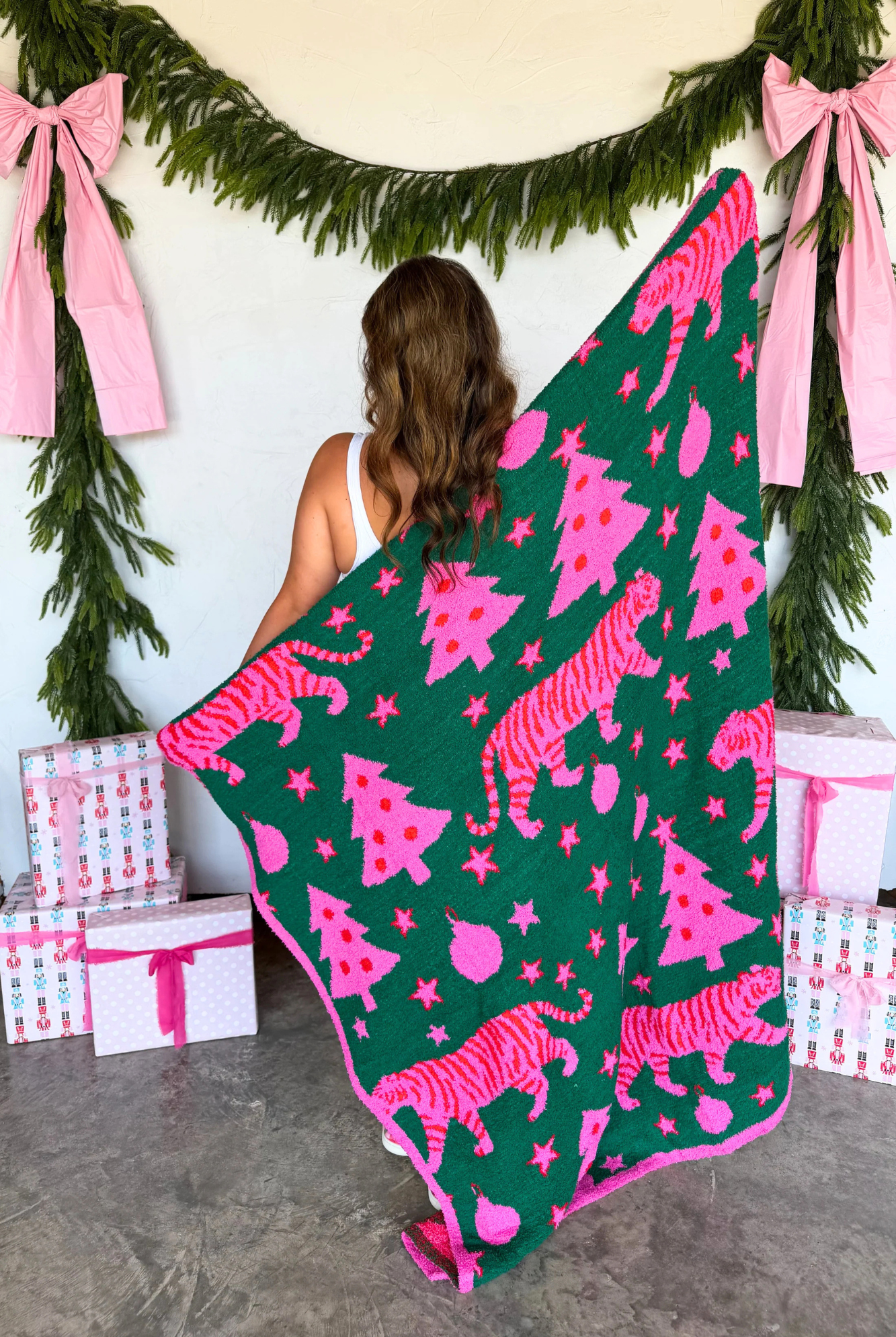 Holiday Tiger Cloud Blanket - Adorned Rebel