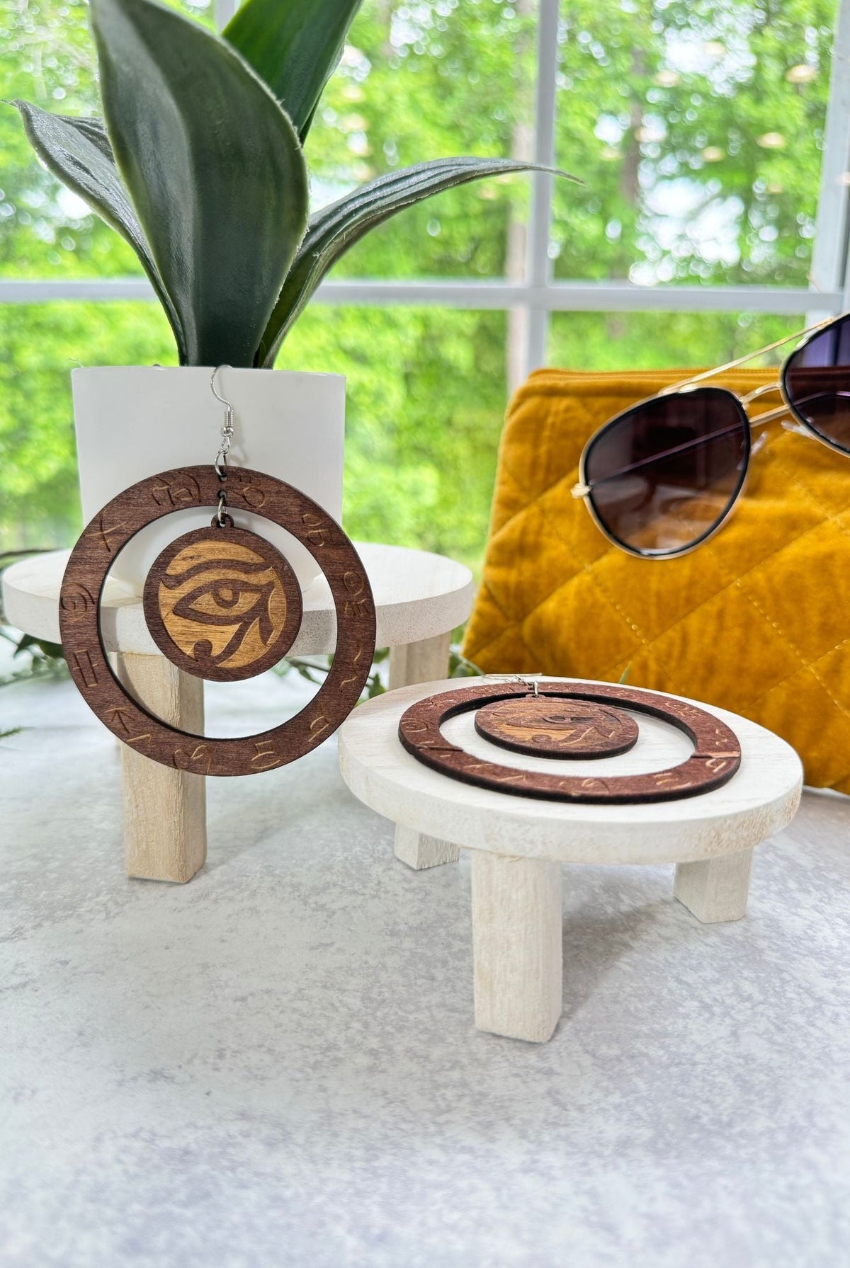 Mystic Eye Wooden Hoops - Adorned Rebel