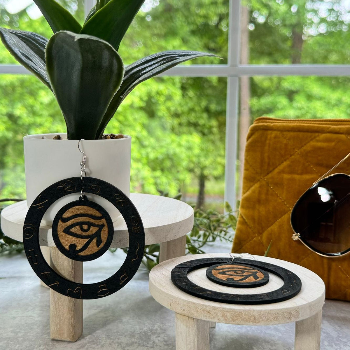 Mystic Eye Wooden Hoops - Adorned Rebel