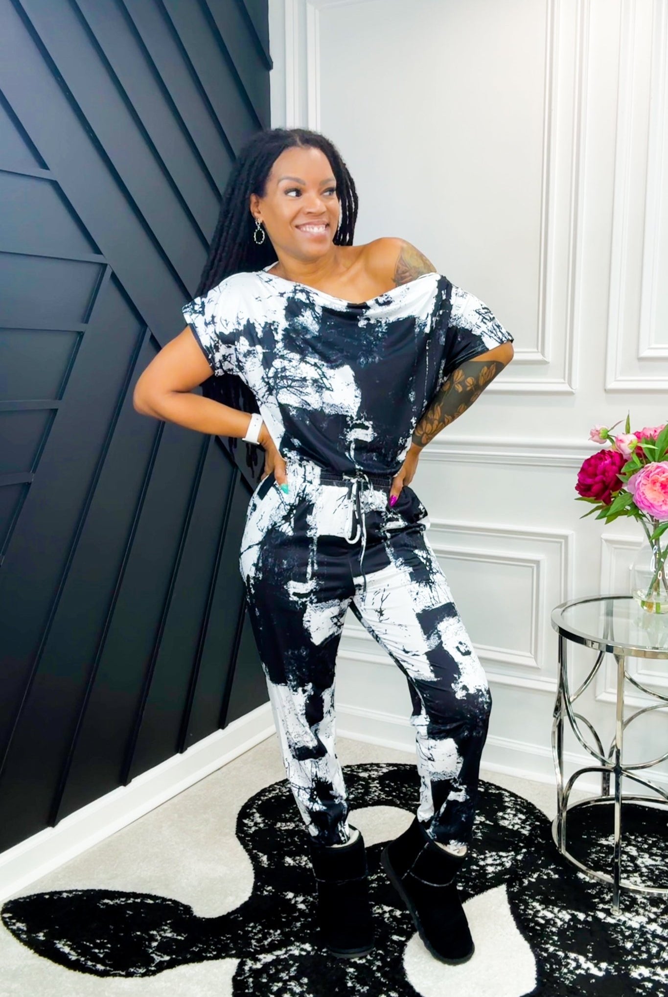 Noir Splash Jumpsuit - Adorned Rebel