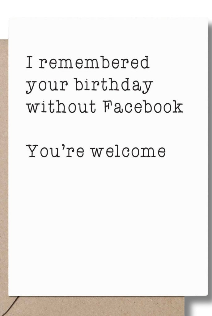 Remembered Without Facebook Card - Adorned Rebel