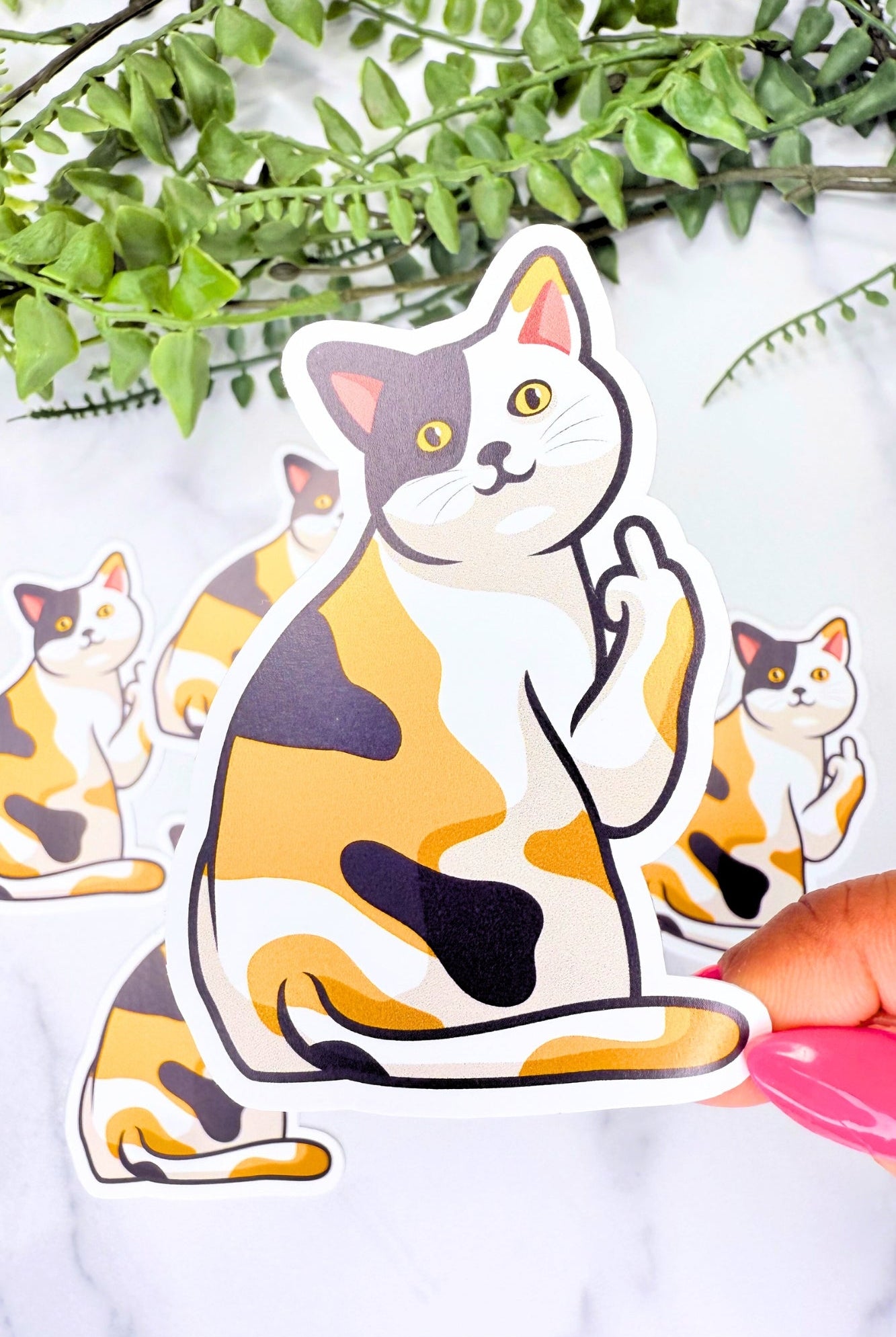 Sassy Calico Cat Sticker - Adorned Rebel