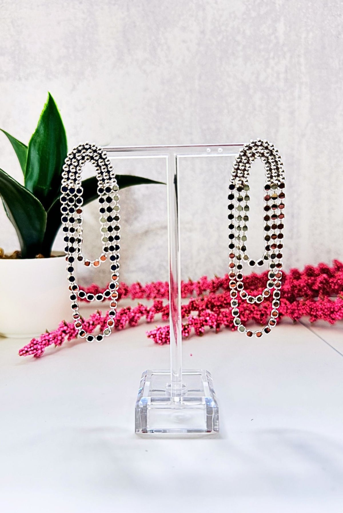 Sparkling Silver Drop Earrings - Adorned Rebel