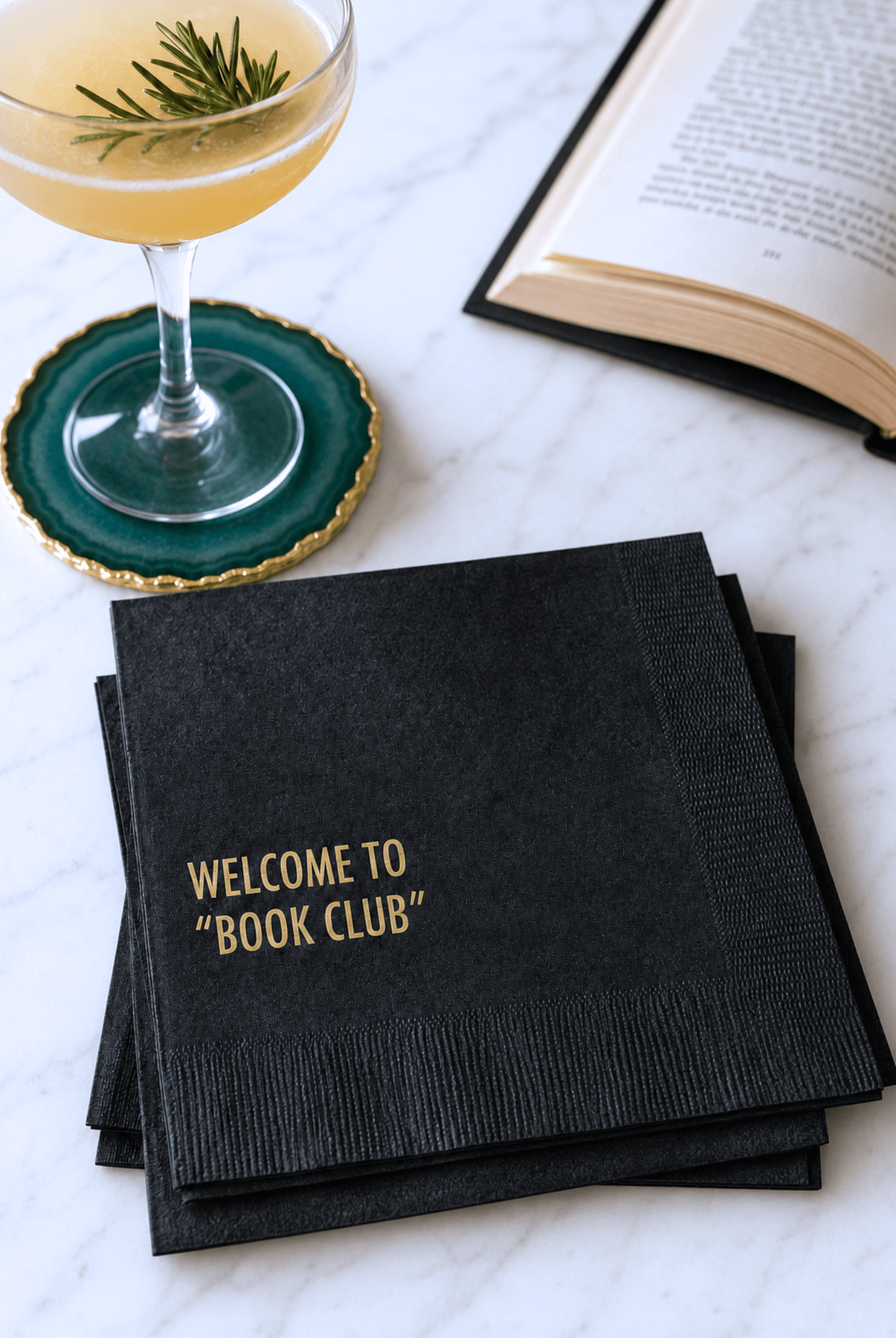 Welcome to “Book Club” Cocktail Napkins - Adorned Rebel