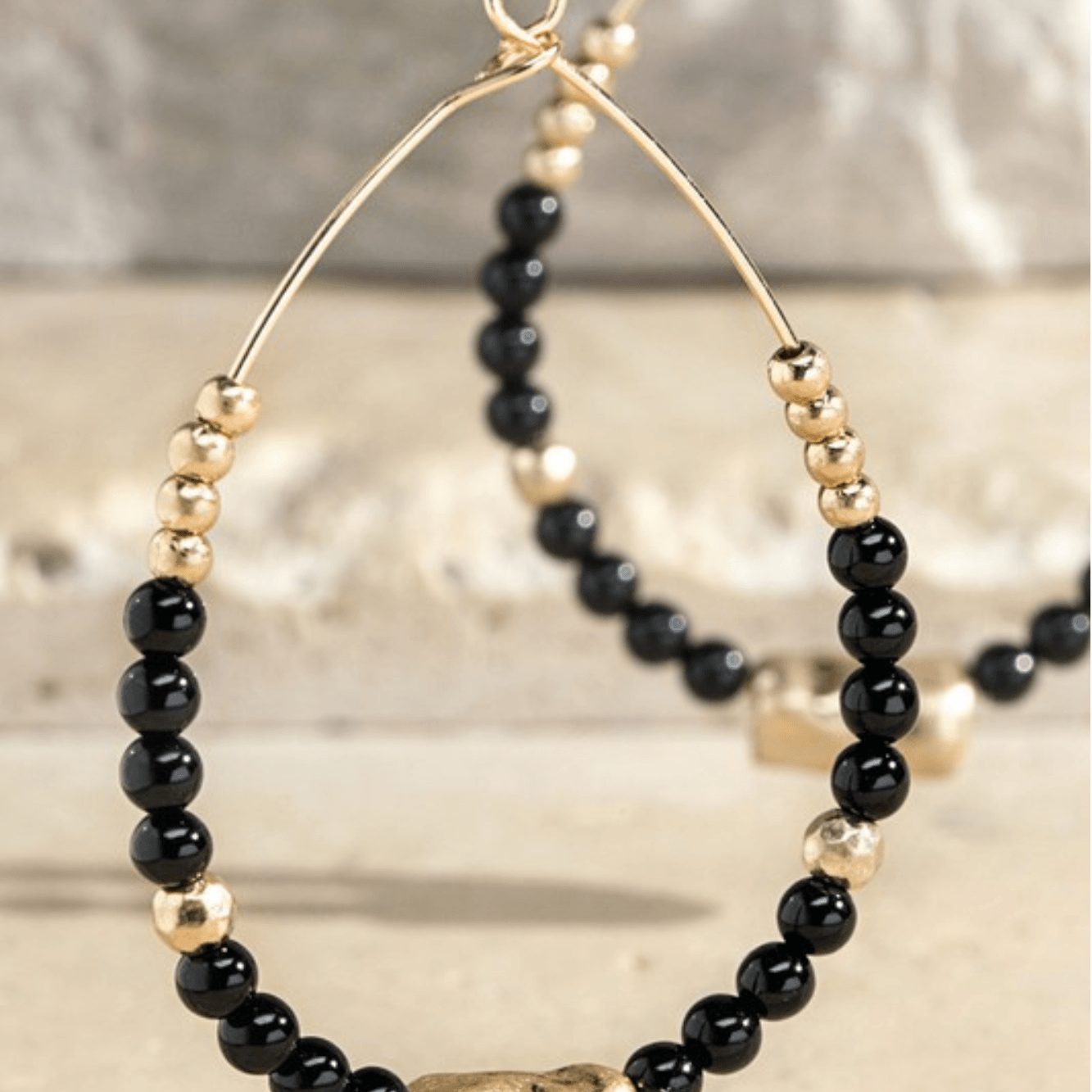 Beaded Stone Tear Drop Earrings - Two Elevens Boutique