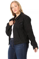 Classic Black Distressed Denim Jacket