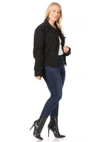 Classic Black Distressed Denim Jacket