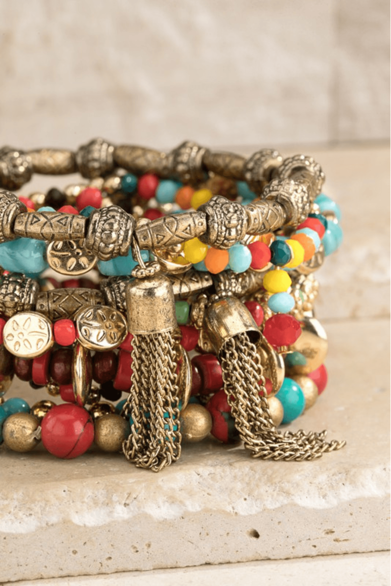 Colorful Mixed Beads Stacked Bracelet - Two Elevens Boutique