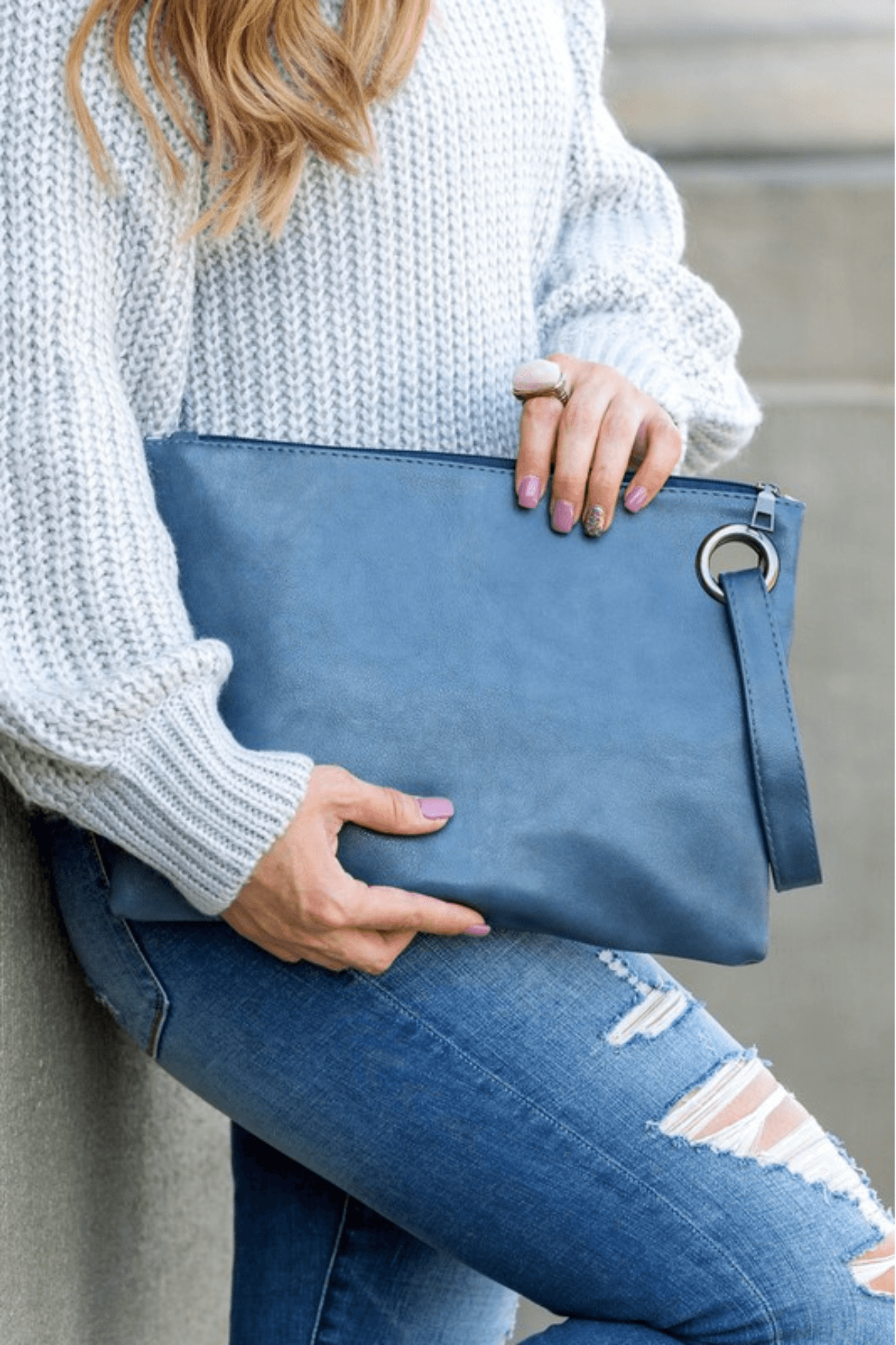 Faux Leather Clutch - Two Elevens Boutique