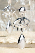 Metal Tearing Evil Eye Dangle Drop Earrings - Two Elevens Boutique