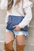 Quilted Faux Leather Clutch - Two Elevens Boutique