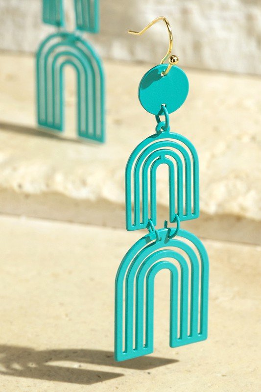 Steel Double Arch Filigree Earrings - Two Elevens Boutique