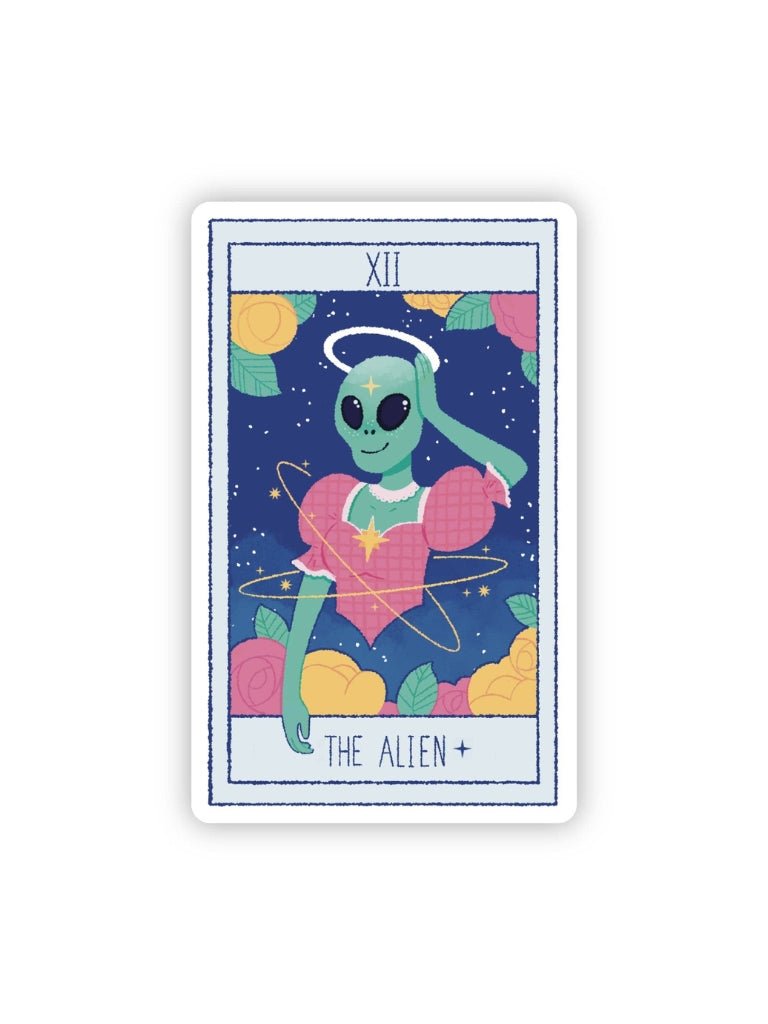 Alien Tarot Card Sticker - Adorned Rebel