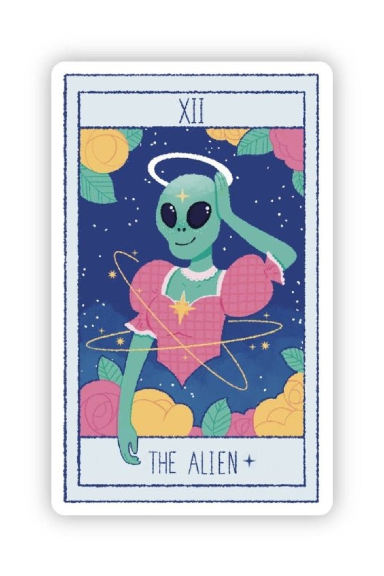 Alien Tarot Card Sticker - Adorned Rebel