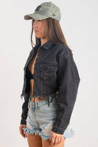 Black Distressed Cali Love Denim Jacket | FINAL SALE - Adorned Rebel