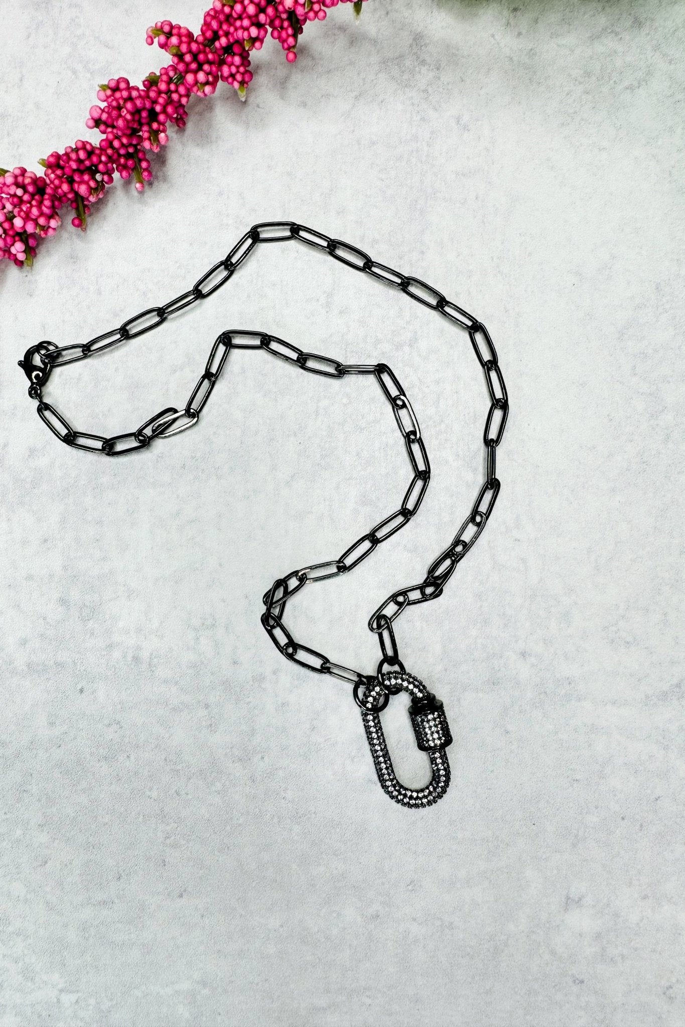 Black Luxe Charm Necklace - Adorned Rebel