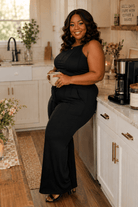 Black Two Piece Pin Tuck Lounge Set - Adorned Rebel