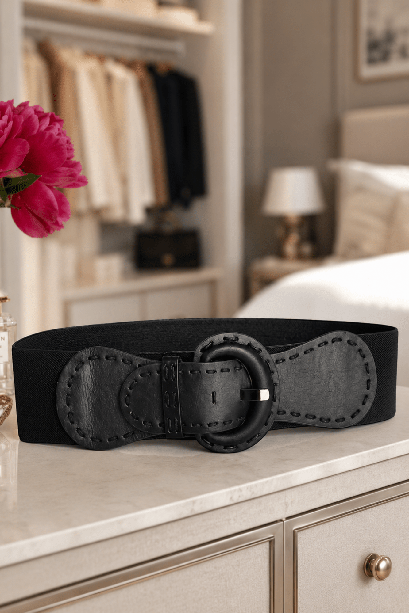 Black Wide Elastic Belt - Adorned Rebel