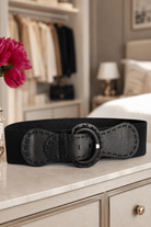 Black Wide Elastic Belt - Adorned Rebel