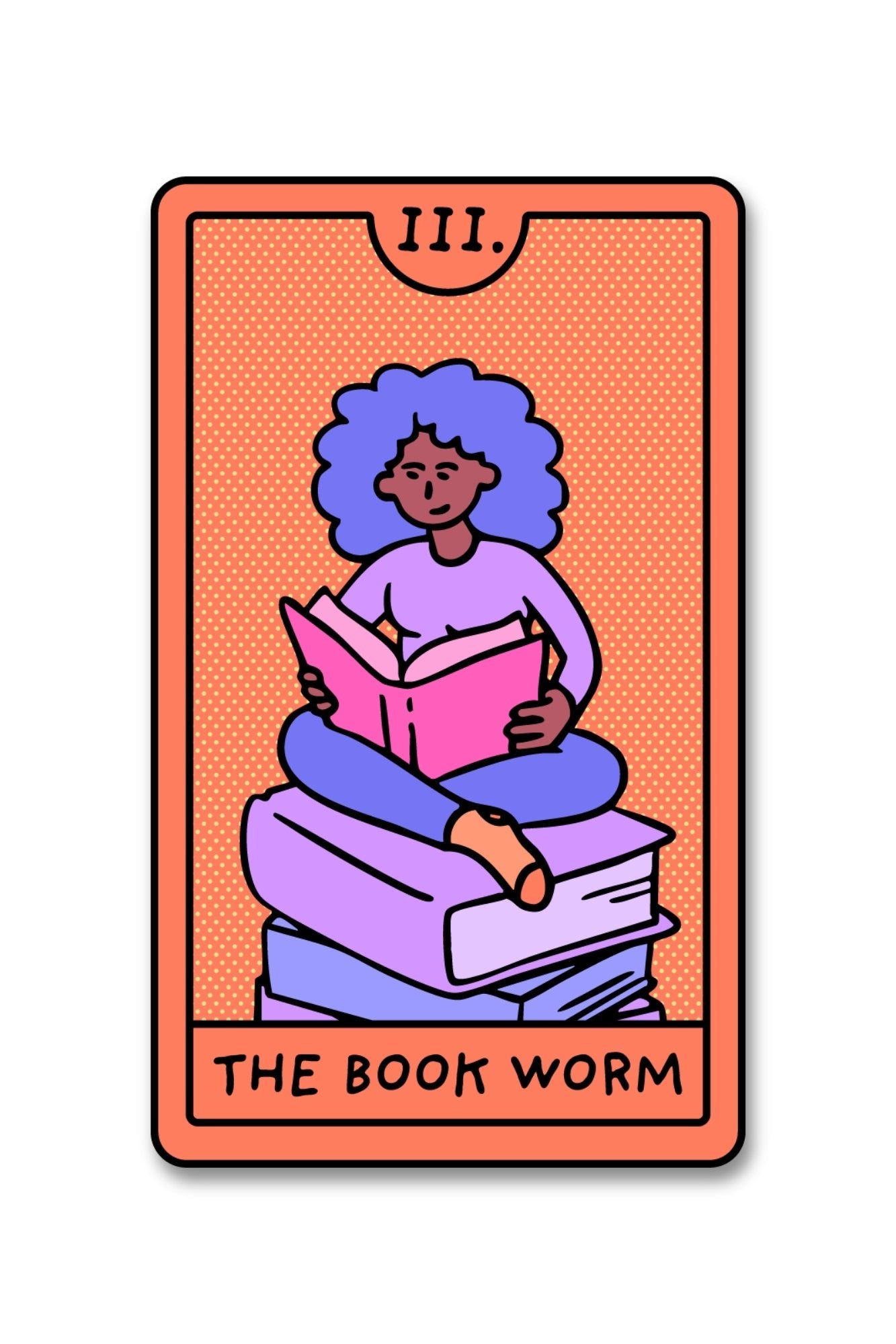 Bookworm Tarot Card Sticker - Adorned Rebel