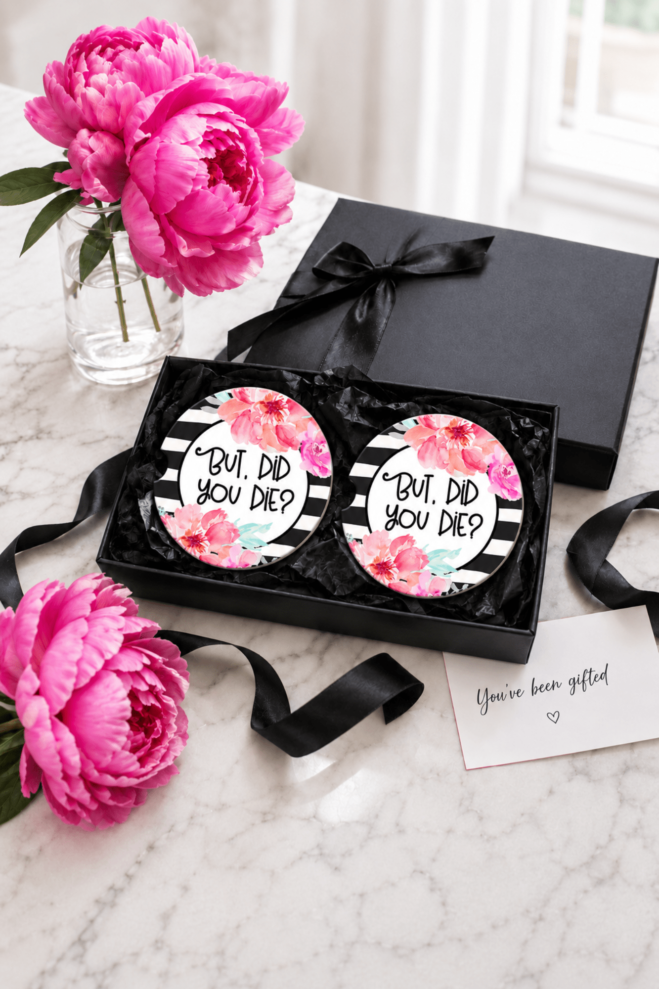 But Did You Die Car Coasters - Adorned Rebel