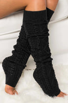 Cable Knit Tie Leg Warmers - Adorned Rebel