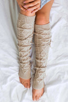 Cable Knit Tie Leg Warmers - Adorned Rebel