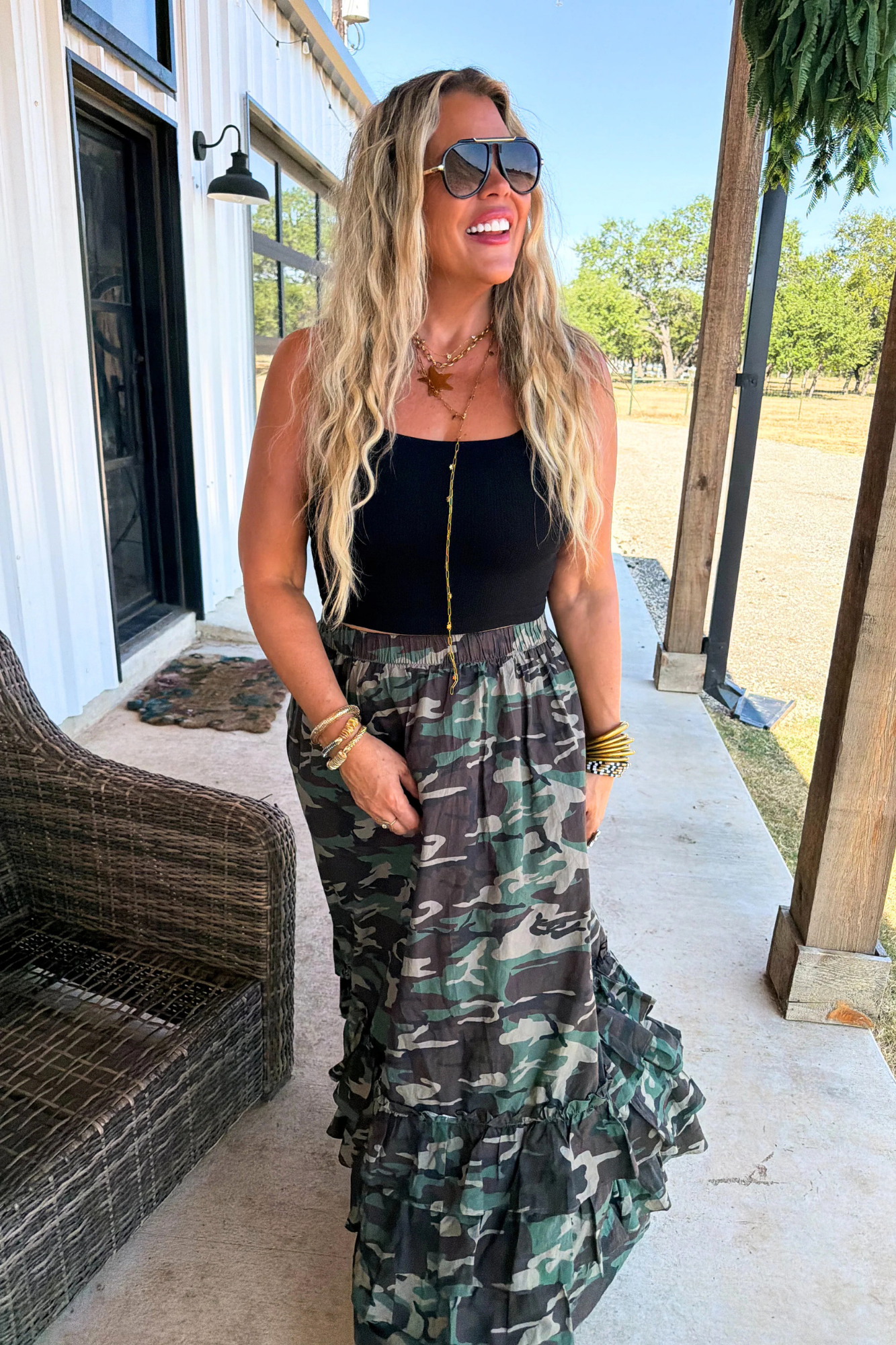 Camo Crush Maxi Skirt - Adorned Rebel