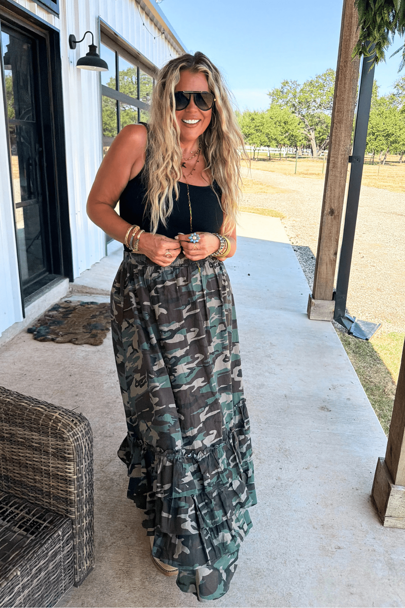 Camo Crush Maxi Skirt - Adorned Rebel