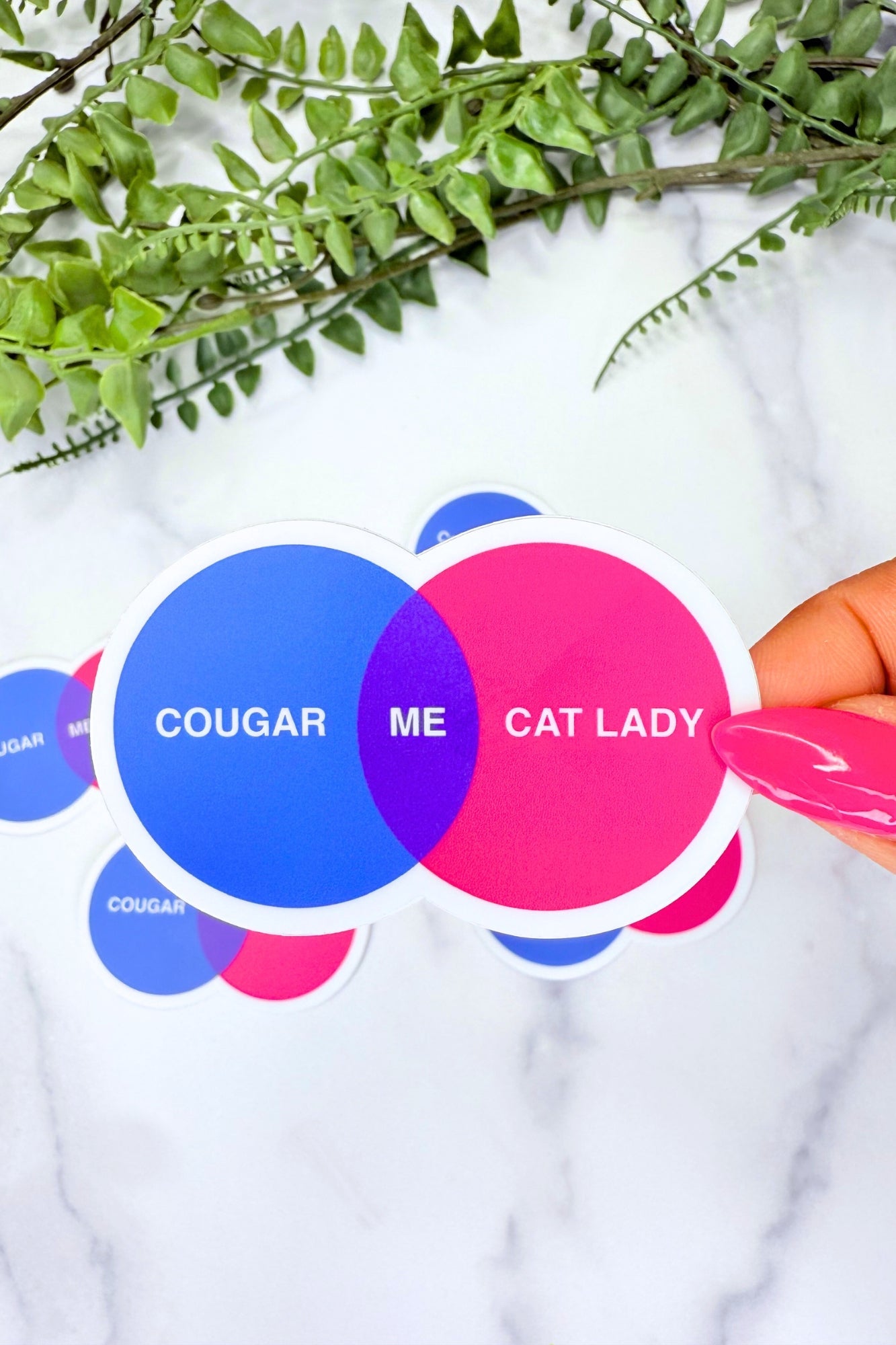 Cougar x Cat Lady Sticker - Adorned Rebel