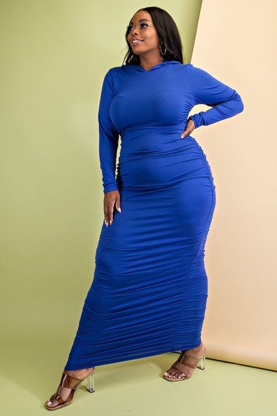 Curve Appeal Hooded Maxi Dress - Adorned Rebel