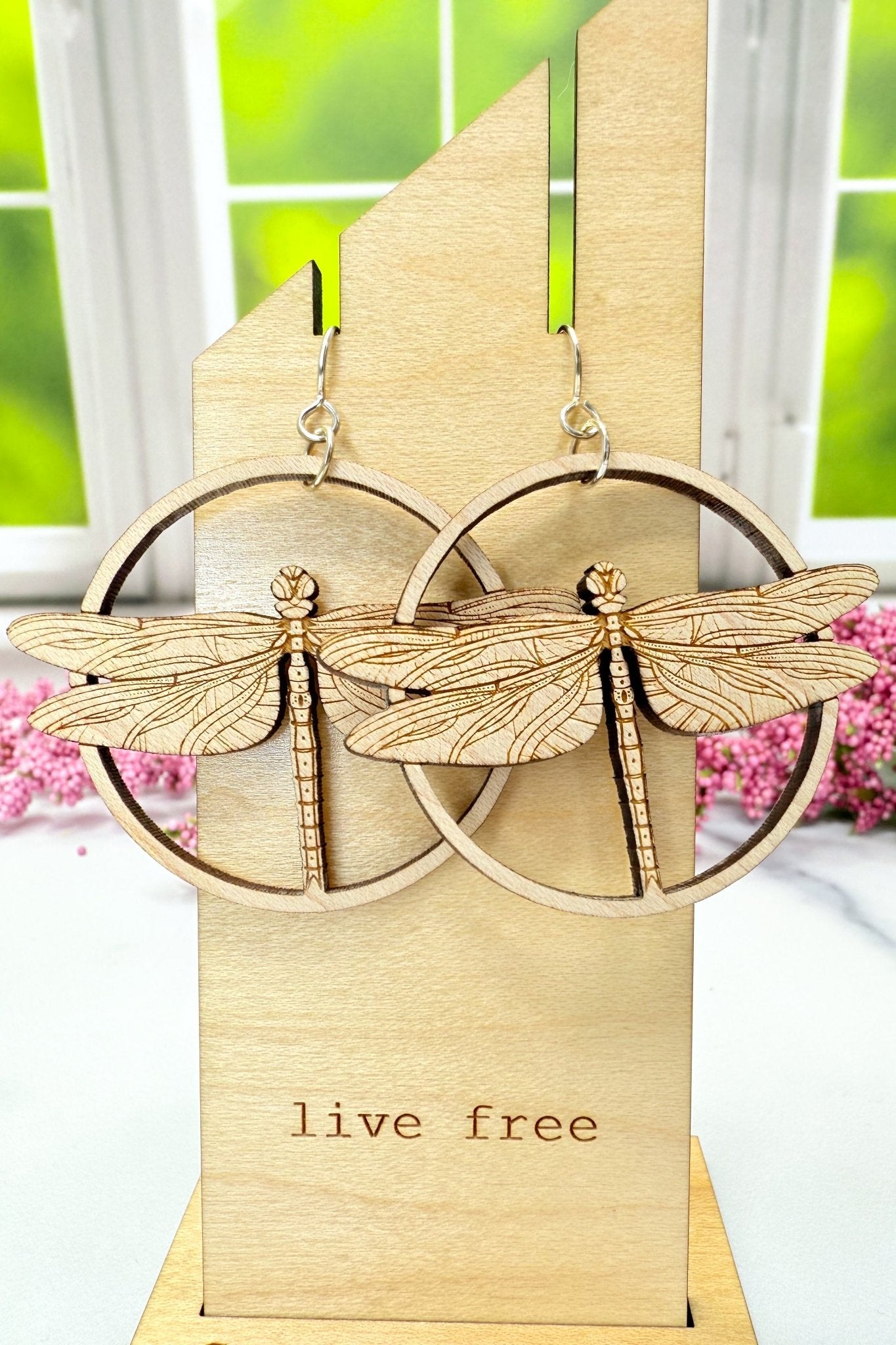 Dancing Dragonfly Wood Earrings - Adorned Rebel