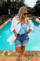 Evil Eye Beachy Button - Up | White - Adorned Rebel