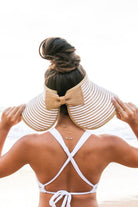 Fold & Go Bow Stripe Sun Visor - Adorned Rebel
