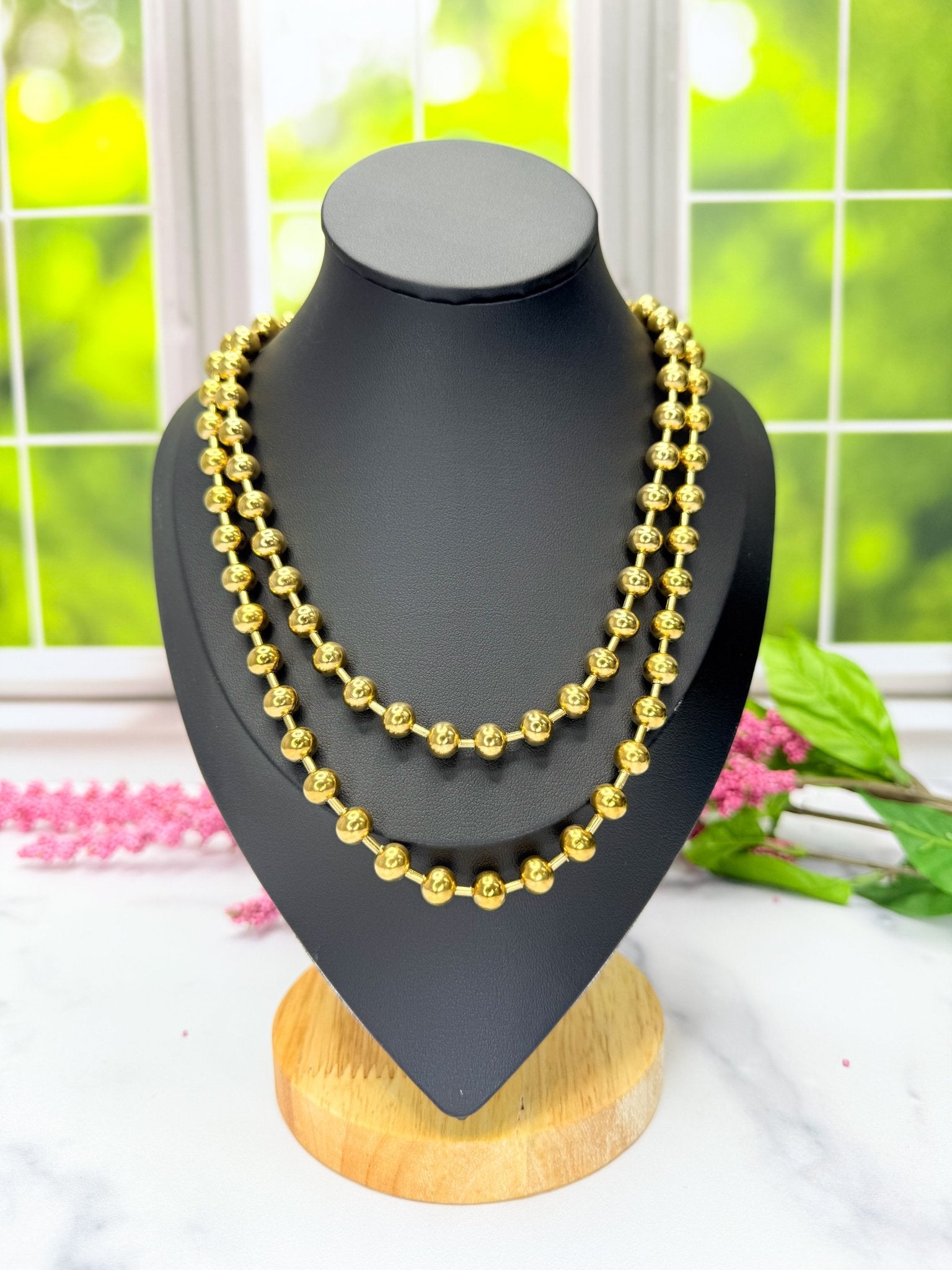 Gold Ball & Chain Necklace - Adorned Rebel